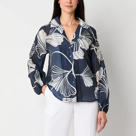 Photo 1 of Worthington Womens Long Sleeve Blouse, Medium,
