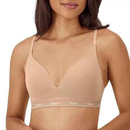 Photo 1 of Hanes Originals Womens Medium Support Wireless Bralette Dho10t, Medium, Beige