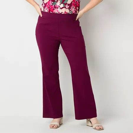 Photo 1 of Liz Claiborne-Plus Lisa Flare Womens Mid Rise Flare Pull-on Pants, 20w, Red

