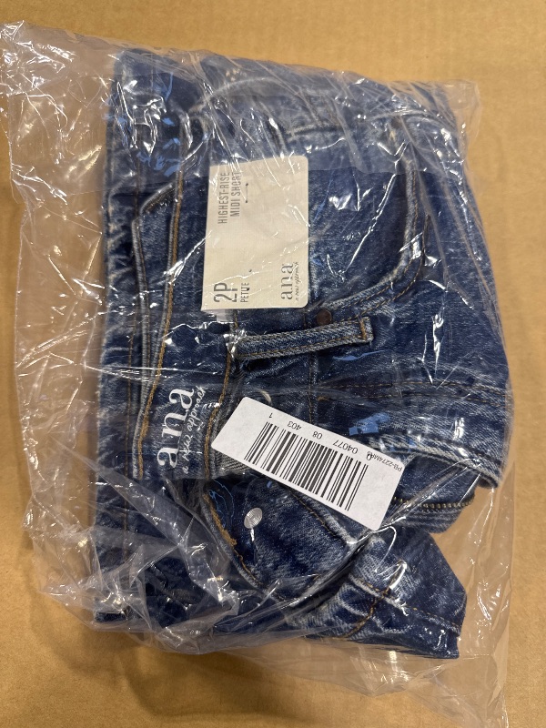 Photo 1 of A.n.a Relaxed Womens High Rise Denim Short, 2 Petite, Blue
