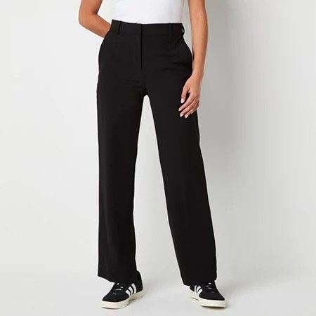 Photo 1 of By&by Womens Wide Leg High Rise Relaxed Fit Juniors Trouser, 8, Black