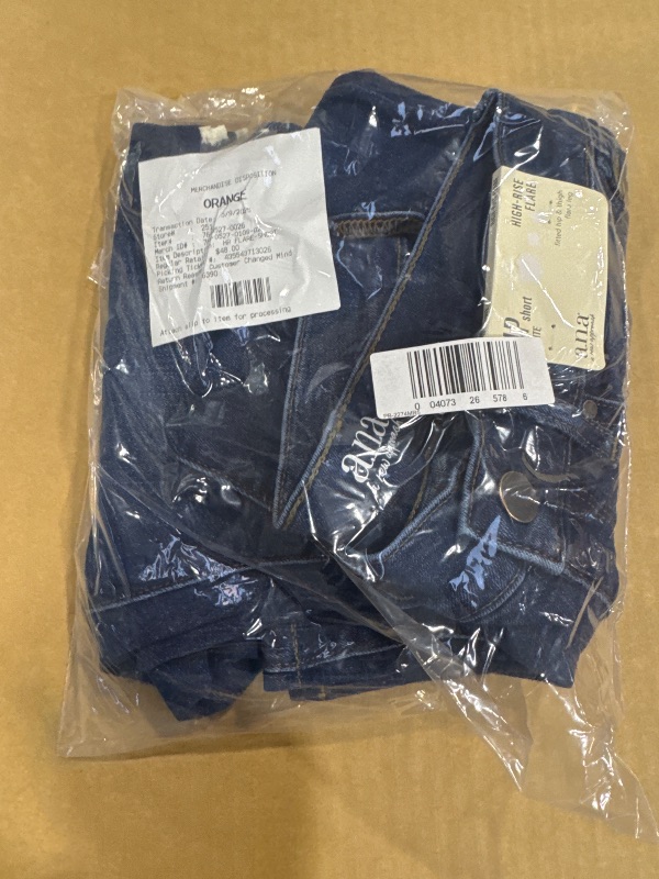 Photo 1 of A.n.a Womens High Rise Flare Leg Jean, 4 Petite Short, Blue
