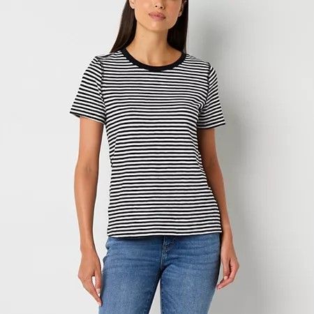 Photo 1 of A.n.a Womens Crew Neck Short Sleeve Adaptive T-Shirt, Large, Black
