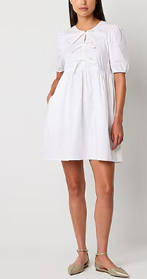 Photo 1 of Be by CHETTA B Womens Short Sleeve Babydoll Dress med