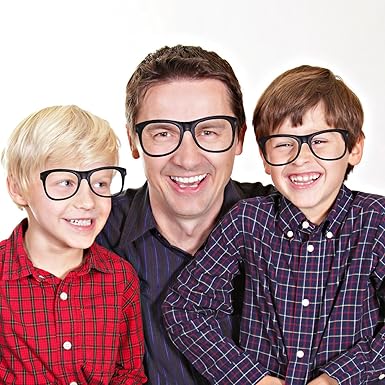 Photo 1 of  3 Pack Costume Glasses Neon Frame Only No Lens Glasses for Halloween Decor Birthday Party Favors (Black)