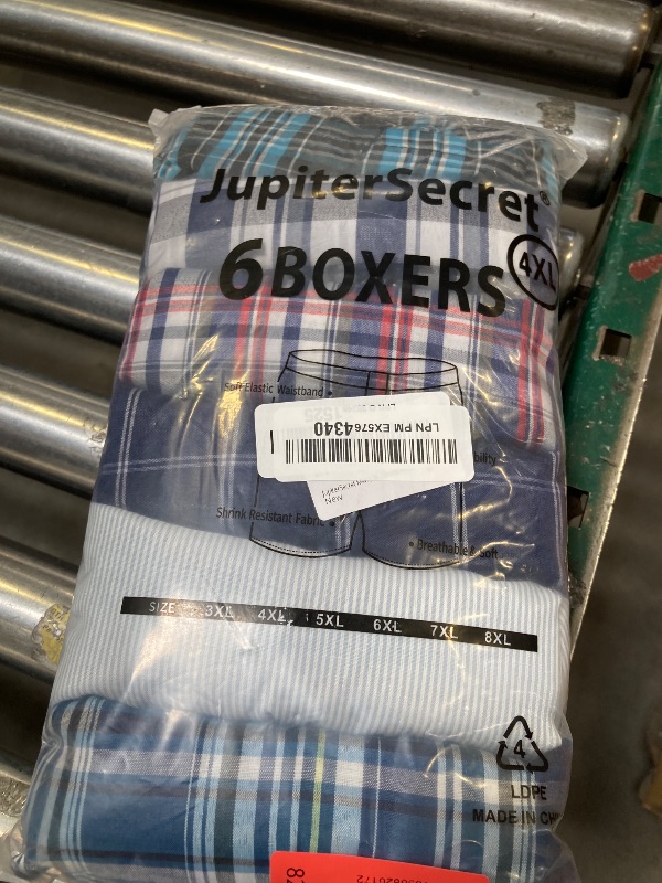 Photo 1 of JupiterSecret Men's Woven Boxers Underwear Pack Cotton Boxer Shorts Assorted Colors4xl
