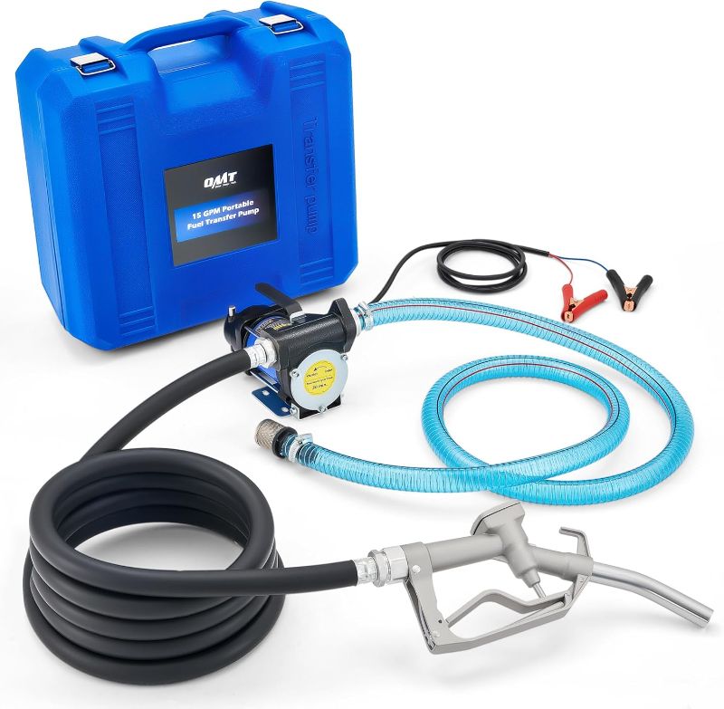 Photo 1 of Orion Motor Tech 12V Gasoline Transfer Pump Kit, 15gpm Electric Fuel Transfer Pump with Aluminum Nozzle Carry Case for Diesel Kerosene Light Fuels, Automatic Oil Transfer Pump with Overheat Protection
