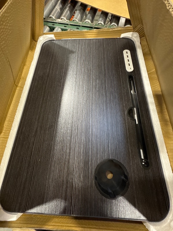 Photo 1 of Laptop Desk for Bed Height Adjustable, Lap Bed Table with USB/Storage Drawer/Cup Holder/Tablet Stand/Book Shelf, Foldable Breakfast Tray Portable for Reading Writing, Sofa & Floor, Black
