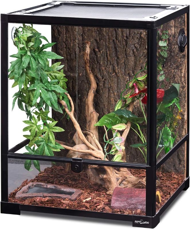 Photo 1 of FOR PARTS ONLY- REPTI ZOO Reptile Glass Terrarium, 18" x 18" x 24" Knock-Down Reptile Habitat Tank with Double Hinge Door & Top Screen Ventilation and Side Mesh Ventilation, 30 Gallon Large Reptile Terrarium- READ CLERK NOTES FOR MORE DETAILS 
