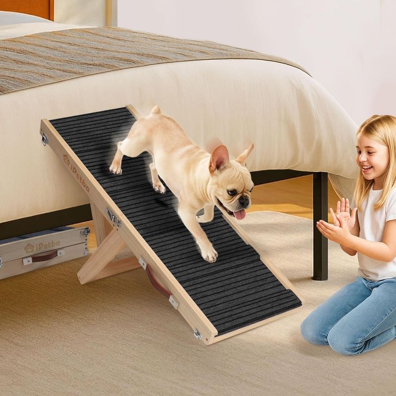 Photo 1 of Small Dog Ramp for Bed Couch Car Folding Portable Pet Ramp for Cats Adjustable Height 21", Up to 35 lbs
