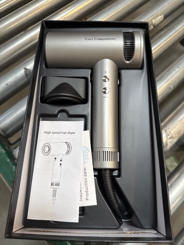 Photo 1 of Hair Dryer - High-Speed 150,000 RPM Hairdryer for Fast Drying, 500Million Negative Ionic & Thermo-Control & Cool Shot Button & Lightweight & HD Display Blow Dryer with Magnetic Diffuser & Nozzle