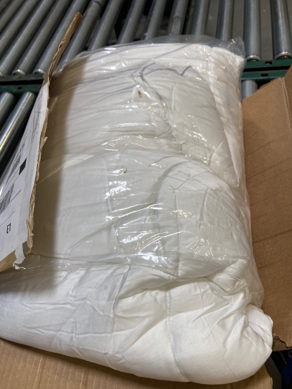 Photo 1 of BPC 100% Rayon Derived from Bamboo Silk Blend Comforter Full Size for All Season, Soft ClimaSilk™ Down-Alternative Duvet Insert with 10% Silk, Medium Warmth, White, 82x86 Inches