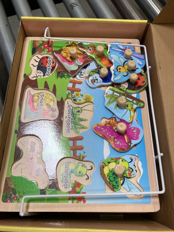 Photo 1 of SYNARRY Wooden Puzzles for Toddlers 1-3, 6XSET Animals Puzzles for Toddlers 2-4 with Rack, Toddler Puzzles Ages 2-4, Kids Learning Educational Montessori Toys for 2 3 Year Old, Gifts for Boys Girls