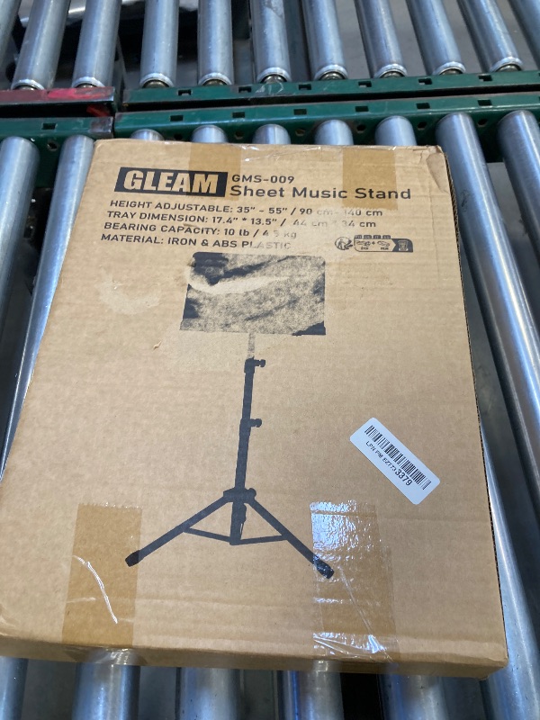 Photo 1 of GLEAM Sheet Music Stand - Full Metal with Carrying Bag, Phone Holder, Sheet Music Folder and Clip, 5 in 1 Desktop Book Stand