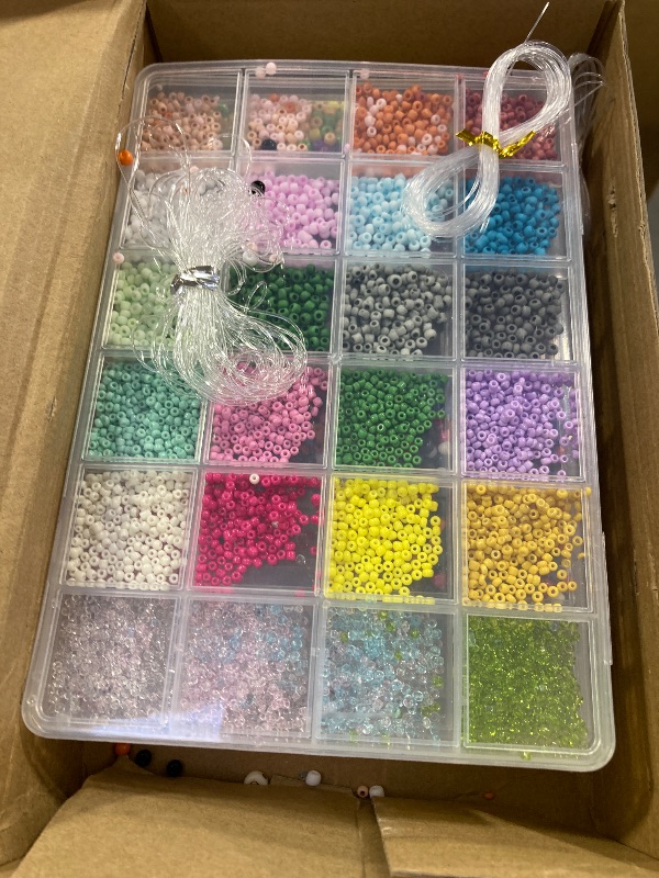 Photo 1 of Goldwise Friendship Bracelet Kit for Girls, 16000 pcs with Seed Beads (2/3/4mm), Clay Beads, 7 Styles Letter Beads (A-Z), Variety of Charms, DIY Jewelry Making Crafts, Kids Toy for Ages 6+