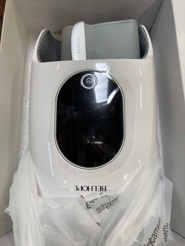 Photo 1 of Hand Massager with 9 Modes and 4 Heating Options for Hot and Cold Therapy Hand and Wrist Massager for Arthritis and Carpal Tunnel Relief, Hand Massager with Heat and Compression, White