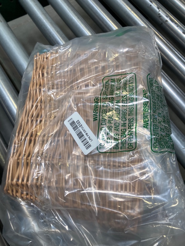 Photo 1 of Natural Wicker Picnic Basket with Handle - Woven Willow Basket for Eggs, Candy, Groceries, Flowers, Gifts, Home & Outdoor Storage, 13x6x8 inches