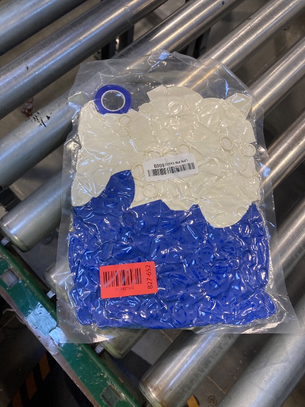 Photo 1 of 100pcs Royal Blue and White Latex Balloons 12 Inch w/Ribbon for Birthday Graduation Wedding Bridal Baby Shower Celebration Party Decorations Supplies