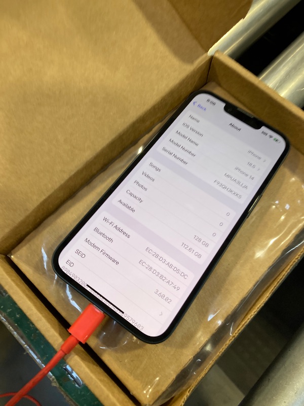 Photo 1 of Apple iPhone 14, 256GB, Midnight - Unlocked Clean status