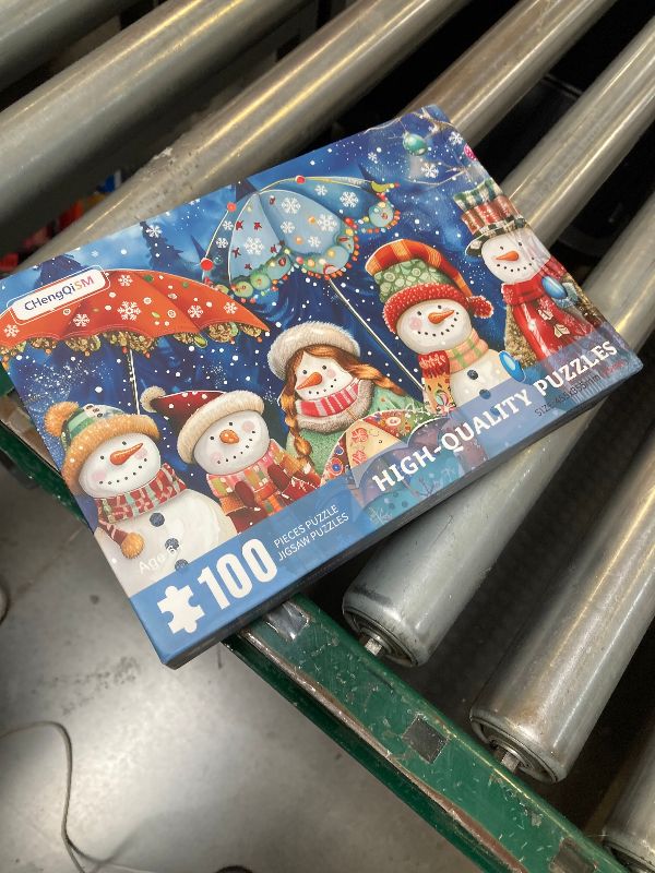 Photo 1 of 100 Piece Puzzles for Kids, Christmas Snowman 100 Piece Puzzles for Adults 100 Pieces Christmas Puzzle for Seniors Kids Ages 4-8 Christmas Jigsaw Puzzle for Seniors Teens Brain Teaser 