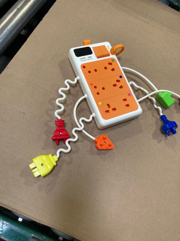 Photo 1 of Aprilwolf 9 PCS Sensory Plug Outlet for Toddlers 1-3, Power Strip Montessori Toys for 1 Year Old, Busy Board with Light & Sounds, Airplane Car Travel Toys Gift for Baby
