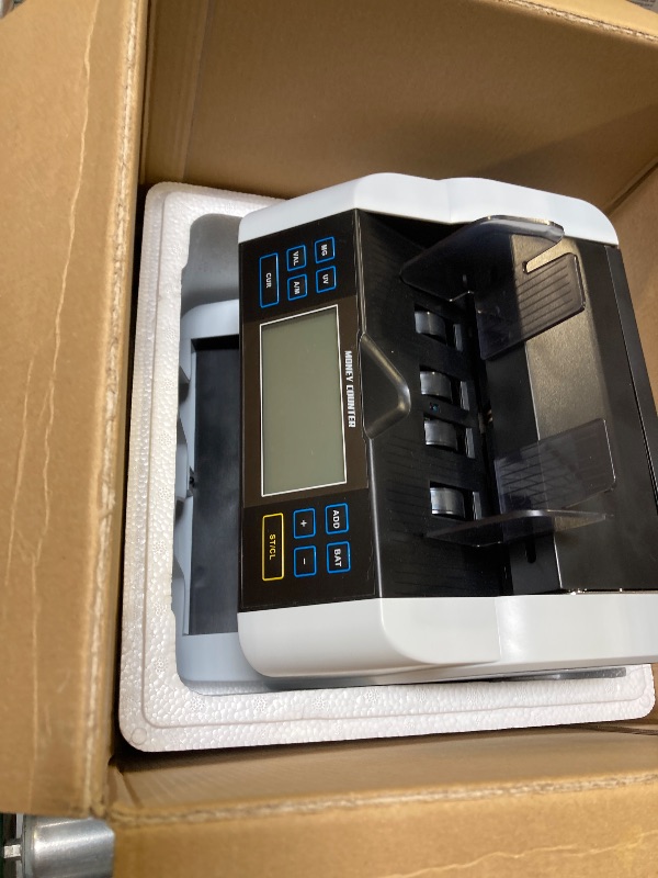 Photo 1 of Money Counter Machine,Dollar,UV/MG/IR Counterfeit Detection Bill Counter Machine,ADD/BAT/VAL Add and Batch Modes,Manual/Automatic Mode,1,000 Notes/MinBill,Large LCD Display