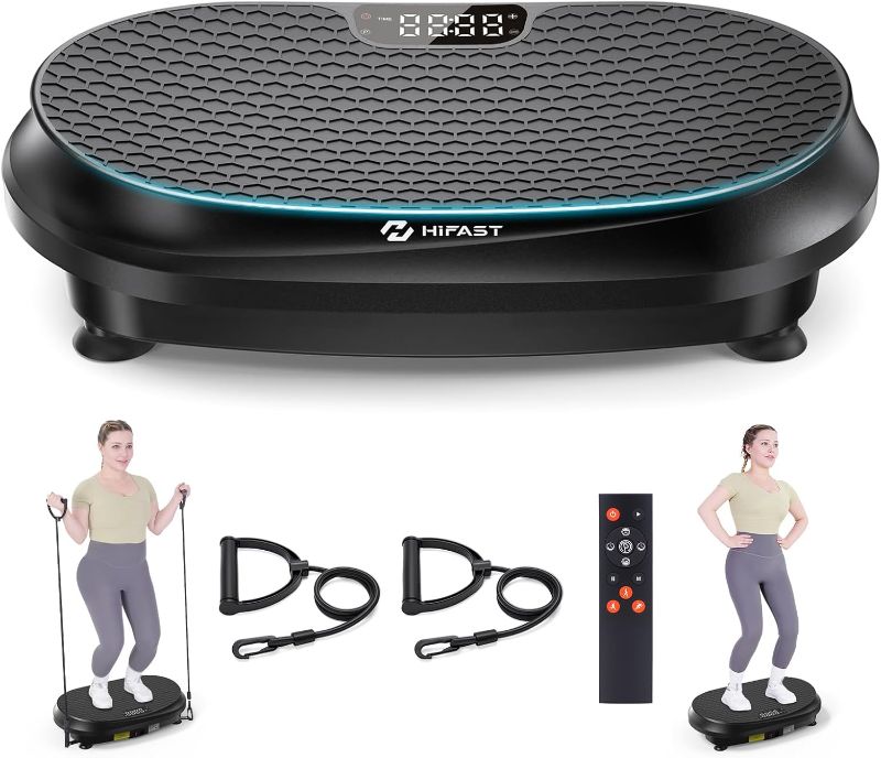 Photo 1 of Curved Vibration Plate Exercise Machine, XL Vibration Plate 400 lbs Capacity with 9 Auto Modes and 120 Adjustable Speeds, Whole Body Vibration Plate Machine...
