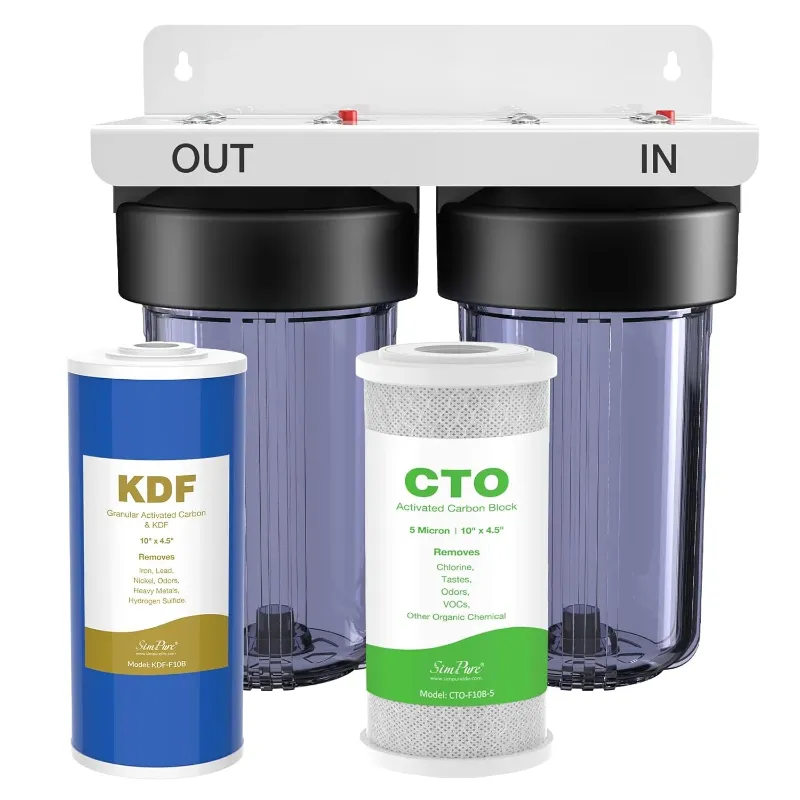 Photo 1 of Whole House Water Filter System, 2-Stage Clear Water Pre-Filtration with Carbon & Sediment Filters, Reduce Odor, Chlorine, Taste

