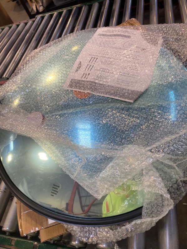 Photo 1 of 12 inch Acrylic Convex Mirror, Adjustable Wide Angle View Indoor Security Mirror, Corner Security Blind Spot for Warehouse, Office, Parking Garage and Traffic Safety