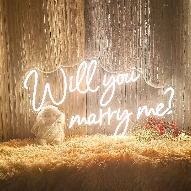 Photo 1 of Will You Marry Me Neon Sign 25.2"×15" Warm White with Lights for Proposal Wedding Decorations Large Marry Me Sign for Engagement, Romantic Neon Sign Wall Art for Wife (25 x 15)
