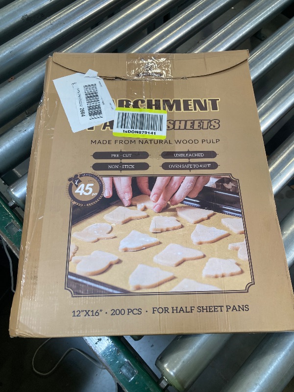 Photo 1 of 200 Pcs Parchment Paper Sheets, 12 x 16 Inch, Precut Non-Stick Parchment Sheets for Baking, Cooking, Grilling, Air Fryer and Steaming - Unbleached, Fit for Half Sheet Pans
