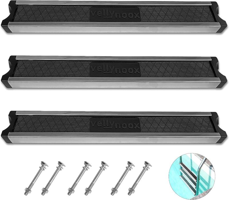 Photo 1 of FABULETTA 304 Stainless Steel Pool Ladder Step with Non-Slip Rubber Pad, Heavy-Duty Replacement Pedal for Safe Entry and Exit, Compatible with Most Standard Swimming Pool Ladders(Anti-slip pedals