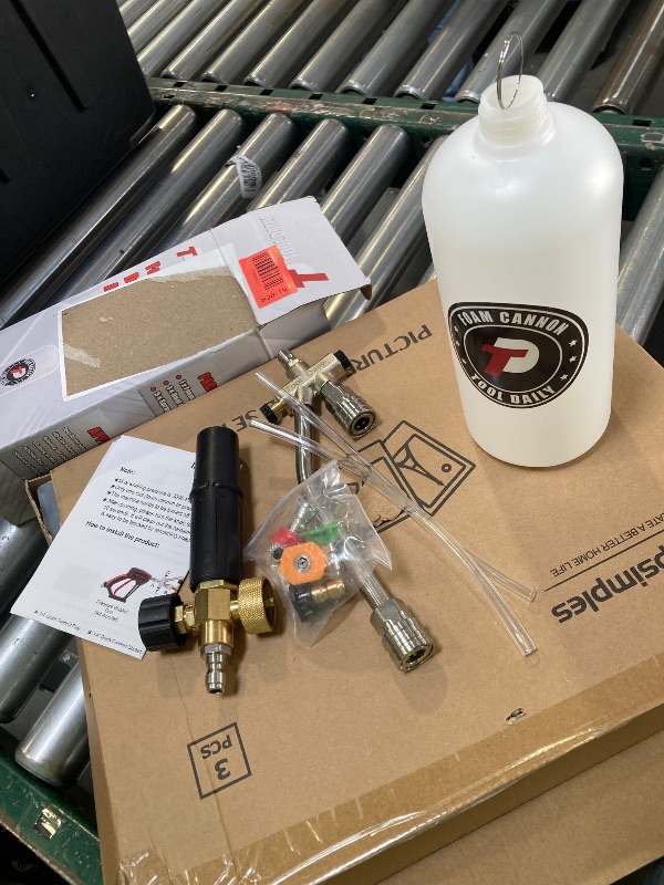 Photo 1 of Tool Daily Foam Cannon with Dual Connector Accessory, 1/4 Inch Quick Connector, 5 Pressure Washer Nozzle Tips, 1 Liter