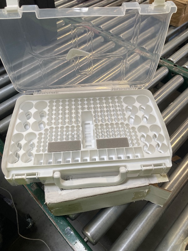 Photo 1 of Battery Organizer Storage Case with Double-Sided, Garage Box with Tester Checker Batteries Container for 269pcs AA AAA AAAA 3A 4A 9V C D Lithium 4LR44 CR2 CR123A CR1632 CR2032 18650(Case Only)-White