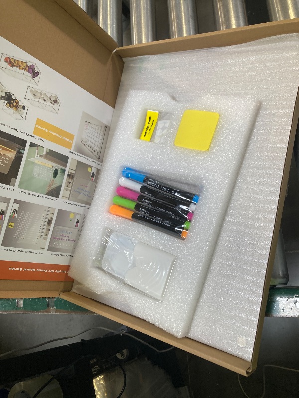 Photo 1 of Acrylic Note Board Refrigerator Dry Erase Board Magnetic Clear 15”x11 Includes 4 Dry Erase Markers