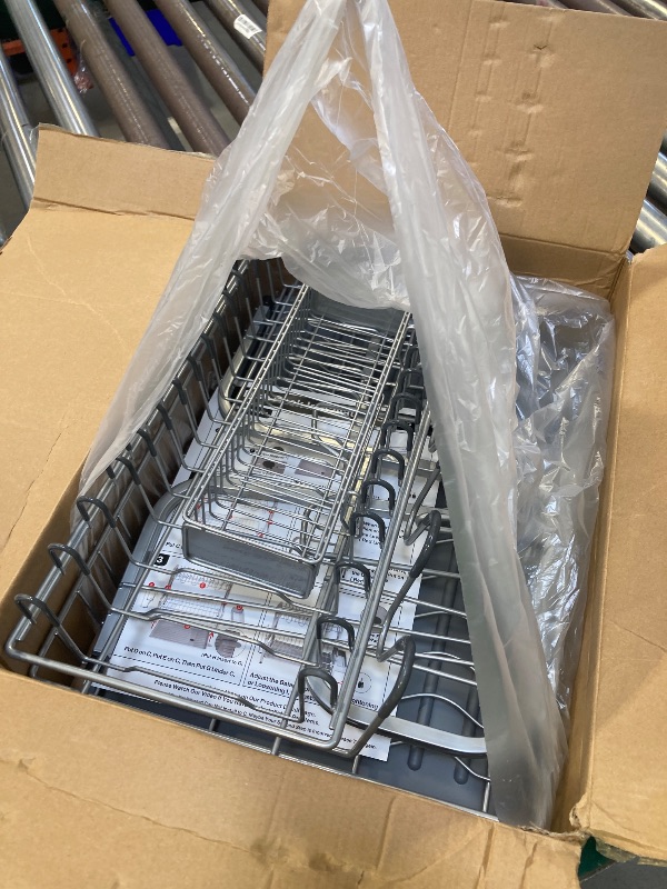 Photo 1 of 2 Tier Dish Drainers Drying Rack for Kitchen Counter Large Stainless Steel Dishes Drain with Drainboard, Space Saving, Big Modern Silver Countertop Metal Plates Dryer Strainer Holder and Extra Tray
