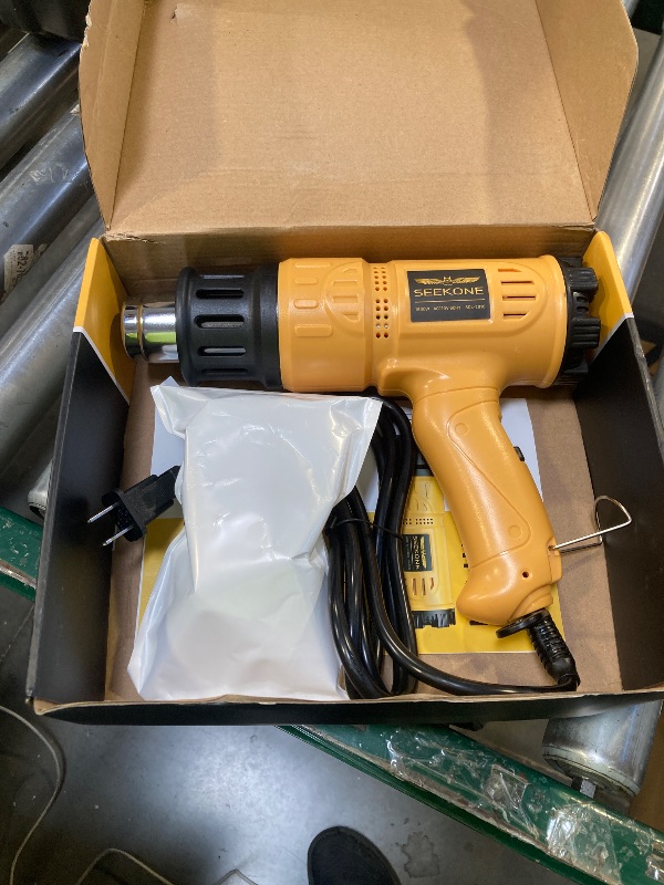 Photo 1 of SEEKONE Heat Gun 1800W 122?-1202??50?- 650??Fast Heating Heavy Duty Hot Air Gun Kit Variable Temperature Control Overheat Protection with 4 Nozzles for Crafts, Shrinking PVC, Stripping Paint(5.2FT)1