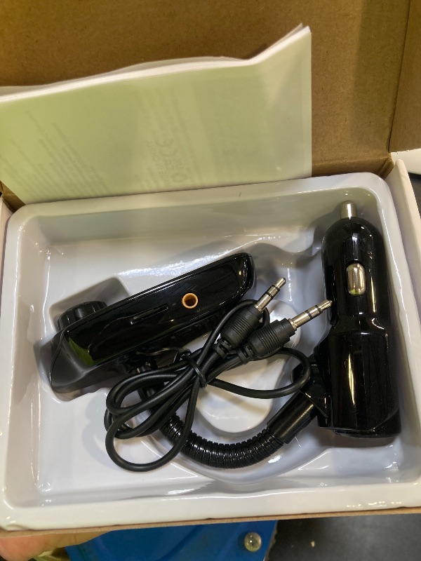 Photo 1 of Nulaxy Car Bluetooth FM Transmitter [2024 Upgraded], 1.44" Display Flexible Gooseneck, Handsfree Call Wireless Music Stereo Audio Player Radio Adapter Car Kit USB Phone Charger, TF SD Card AUX-KM18