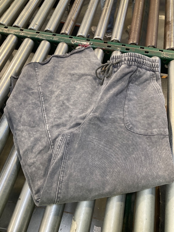 Photo 1 of TITOMD Women Wide Leg Sweatpants Jeans High Waist Baggy Trouser Loose Boyfriend Denim Pants Y2K (US, Alpha, Large, Regular, Regular, Grey)
