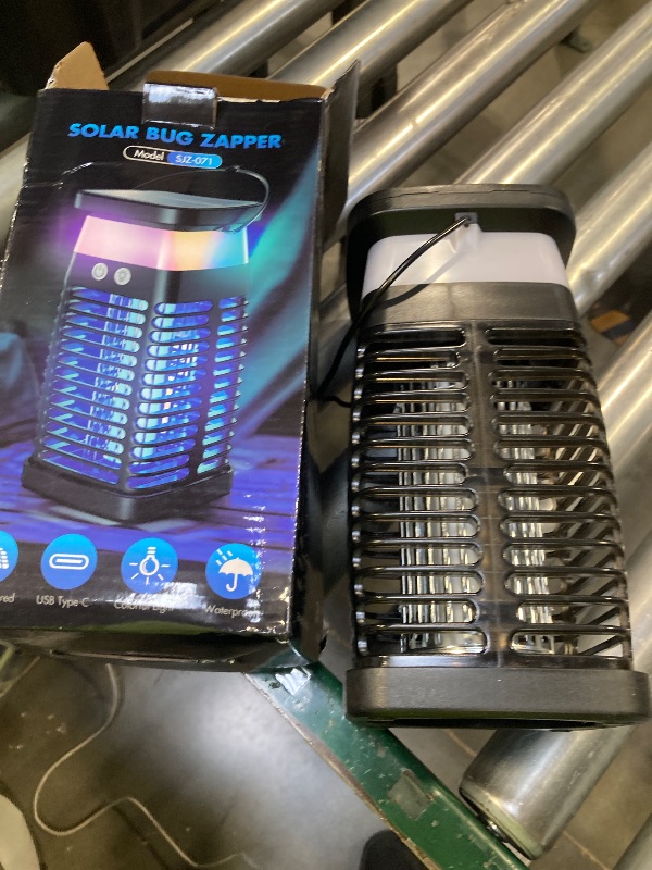 Photo 1 of Bug Zapper Outdoor Indoor Mosquito Zapper Solar Fly Zapper Rechargeable Electric Mosquito Killer IP68 Waterproof Insect Fly Trap Plug in with RGB Light & Reading Lamp for Patio Camping Home Backyard