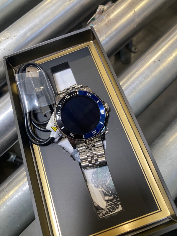 Photo 1 of 2025 DA GPT Smart Watch for Men, Heart Rate, Blood Pressure, Blood Oxygen, Sleep Monitor, 107 Sports Modes, 1.19-inch AMOLED Display, Waterproof Round Watch, Compatible Android and iOS Silver Blue
