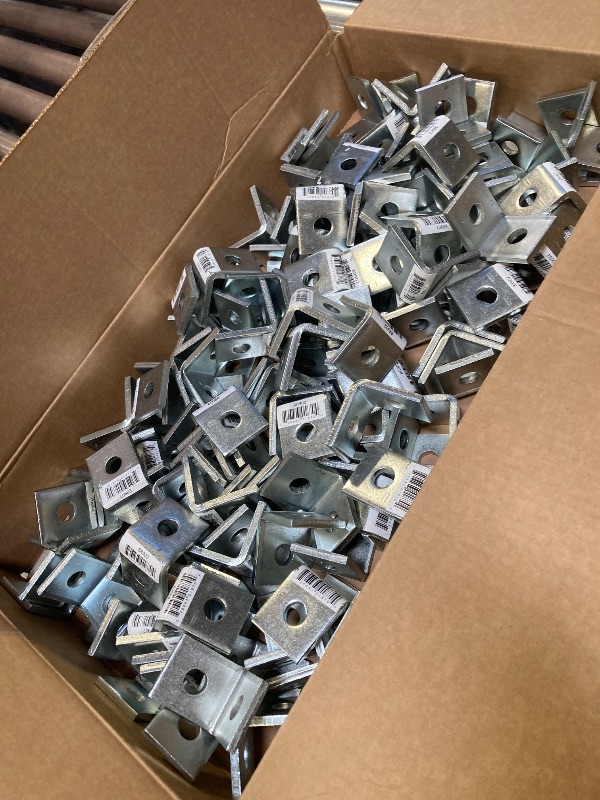 Photo 1 of Newhouse Electric 90 Degree 2 Hole Strut Channel Bracket, Silver (No Magnets)125pcs