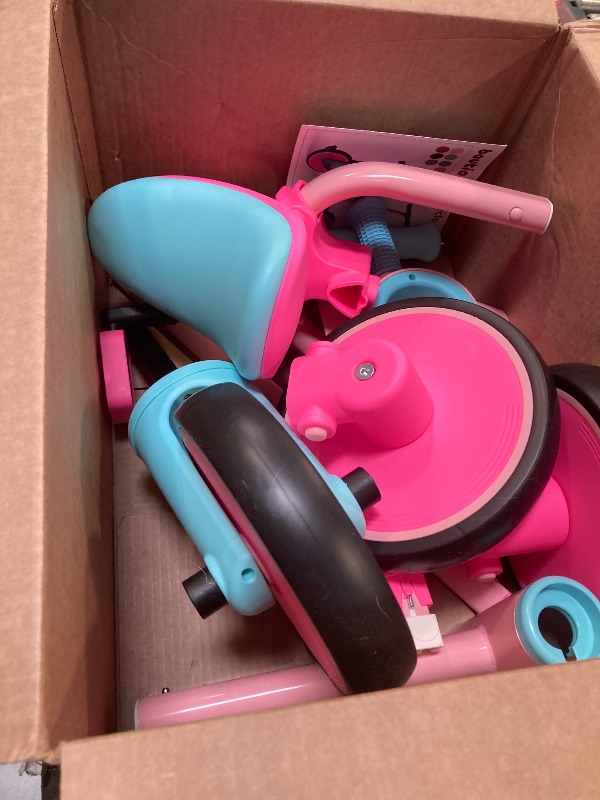 Photo 1 of Bautia Kids Tricycle with Push Handle for Toddlers 1-4 Years Old Boys Girls Gift, 5 in 1 Baby Balance Bike for Toddlers 1-3 with Removable Pedals (No Parent Steering Version)