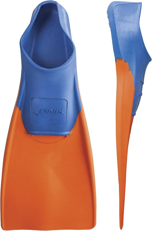 Photo 1 of FINIS Long Floating Swim Training Fins for Kids - Improves Kick Technique & Body Position XXS (Jr. 11-1) BLUE ORANGE 
