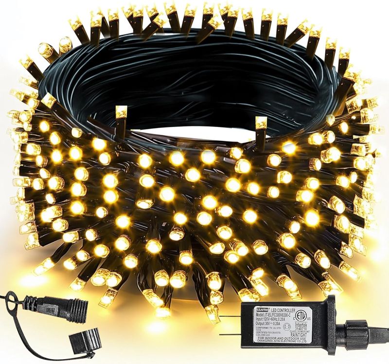 Photo 1 of TW SHINE Christmas Lights, 200 LED 66FT Outdoor Christmas Lights Plug in with 8 Modes, Waterproof Light Outdoor, Indoor Xmas Decorations for Party Yard House Decor, Warm White
