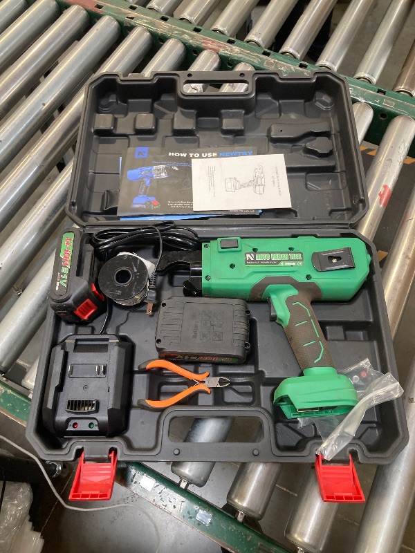Photo 1 of NEWTRY Cordless Rebar Tie Automatic Rebar Tying Gun Portable Steel Tie Tool with 2pcs 2000mAh Rechargeable Batteries for ?0.3"-1.33" Rebar