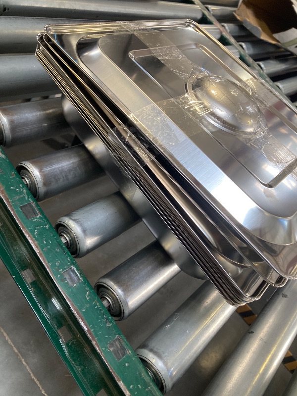 Photo 1 of 4 Pack Hotel Pans with Lids, 1/2 Size Anti-Jam Steam Pan, 2.5 Inch Deep Stainless Steel Steam Table Pans, Commercial Table Catering Storage Food Pan for Party, Hotel, Restaurant, Cafeterias, Buffet