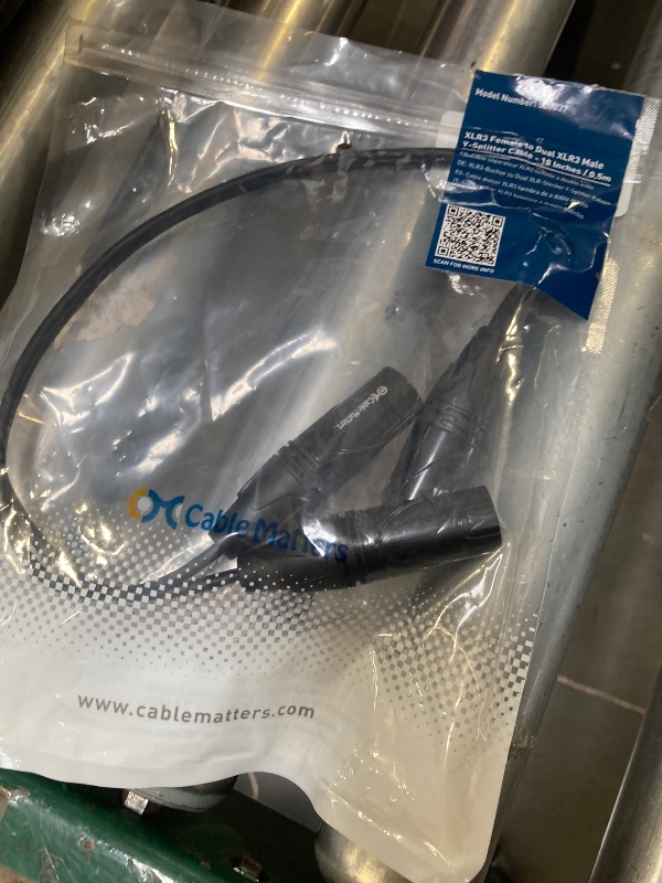 Photo 1 of Cable Matters Balanced XLR Splitter Cable - 1.5ft / 0.5m, XLR Y Cable 2 Male to 1 Female