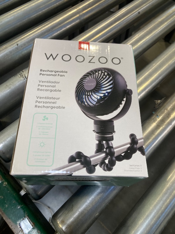 Photo 1 of IRIS USA WOOZOO 3.5" Cordless Portable Personal Fan with Flexible Tripod Stand, 10-Hour Runtime, 360° Tilt, 3 Speeds, LED Light, Mosquito Repellent Tray, USB-C Charging, for Indoor/Outdoor Use, Black