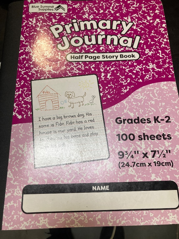 Photo 1 of Blue Summit Writing Journals For Kids, Primary Composition Notebook K-2, Kindergarten Notebook For Kids to Learn to Write, 100 Sheets,